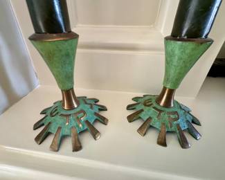 Israeli brass candleholders