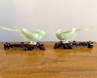Carved jade birds