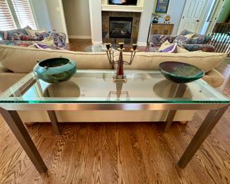Glass top modern sofa table