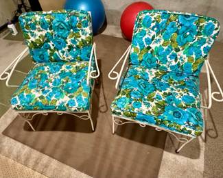 Pristine mid century patio chairs with original upholstery