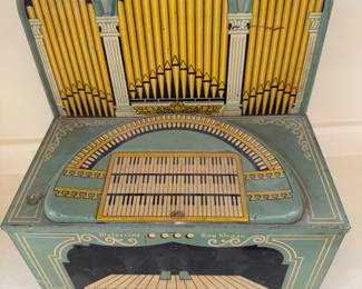 Vintage Tin litho organ toy
