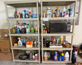 Cleaning supplies, microwave