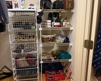 Men’s closet, cameras, golf balls, weights