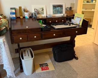 Desk , shredder, office supplies
