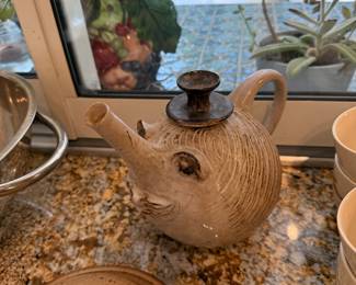 Cute pottery teapot