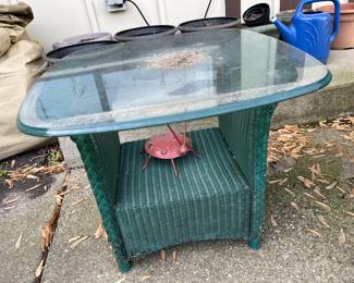 Matching wicker side table