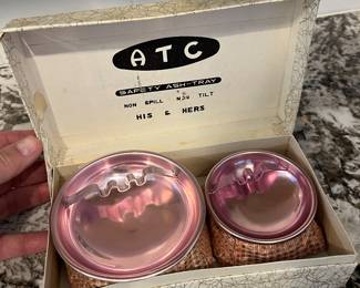 Vintage his and hers ashtrays - new in box!!