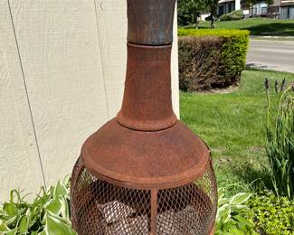 Metal chiminea