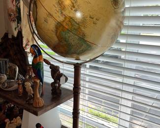 WORLD GLOBE ON BRASS STAND