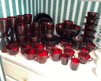 Ruby glassware collection