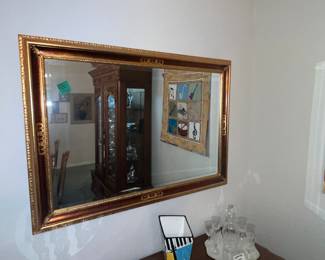 LARGE BEVELED GLASS FORMAL MIRROR