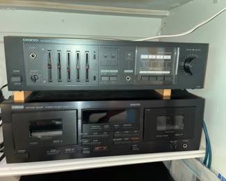 YAMAHA DUAL CASSETTE DECK & ONKYO AMPLIFIER