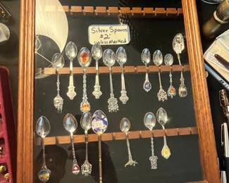 Collectible silver spoons & case