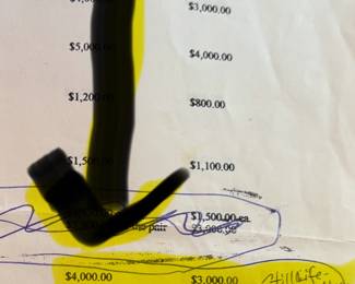 Price list for the painting in the 70’s I 
believe.   Shows wholesale at 3k. and retail at 4k.   