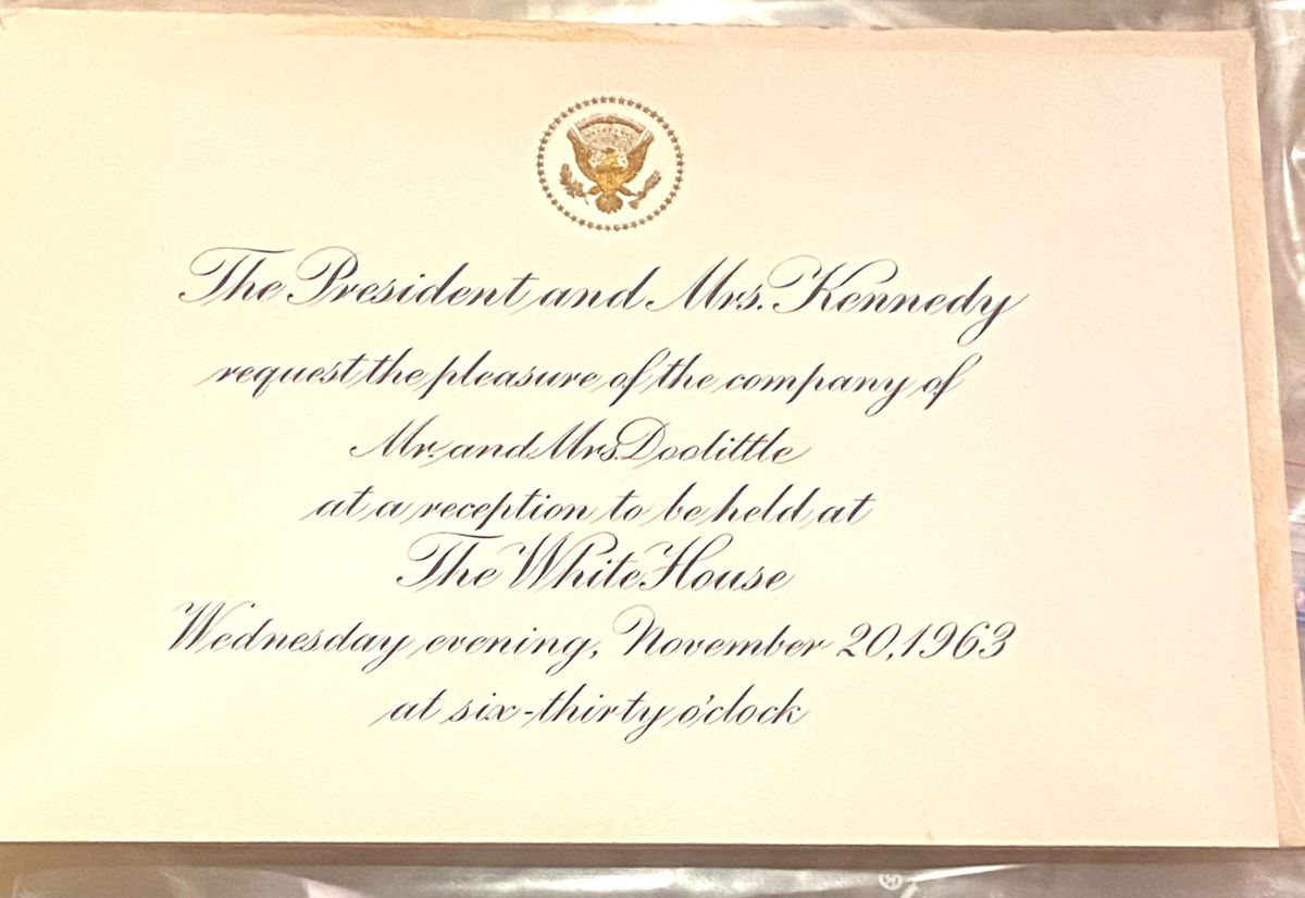Final official White House event of the Kennedy Administration. President Kennedy would be assassinated two days later.