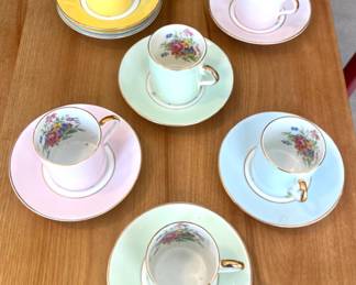 Set of six vintage demitasse cups/saucers