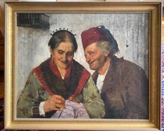 Michele Garinei (Italian 1871- 1960) oil on canvas.
