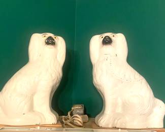 Pair/19th C. Staffordshire spaniels