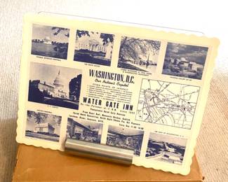 Stack of vintage paper placemats from "The Water Gate Inn"