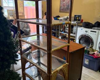 Vintage Bamboo Etagere 