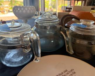 VINTAGE GLASS PERCOLATOR COFFEE MAKERS - PYREX