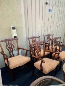 Five Vintage Wooden Armchairs for Dining Room