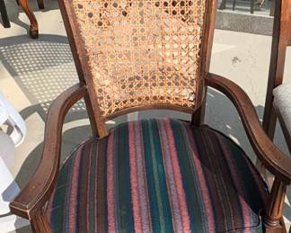 Vintage Armchair with Wicker Back