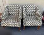 TWO Vintage Armchairs with Castor Wheels