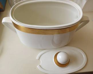 Vintage White with Gold Trim Soup Tureen