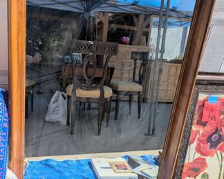 Large Wooden Framed Wall Mirror