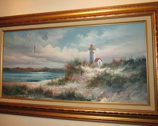 Oil on canvas seashore art