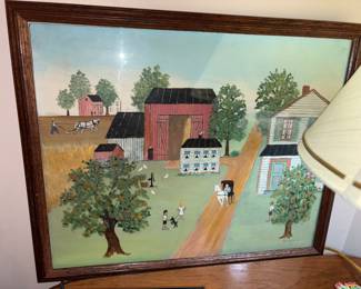 American Primitive Paintings Signed H.E. Bayer!