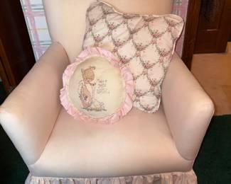 Peach Upholstered Arm Chair!