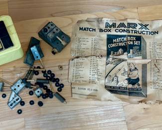 Vtg. Marx Match Box Construction Set Sherman Gibson FE-2-3538 w/Original Manual