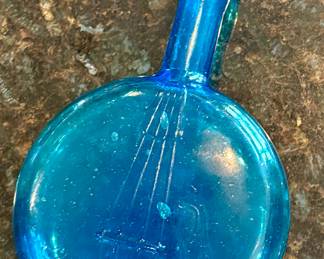 Vtg Pumpkin Style Teal Bottle