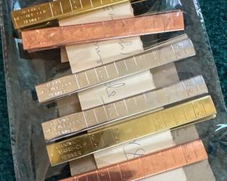 Vtg. Anodized Aluminum Measuring Clips Hemmers