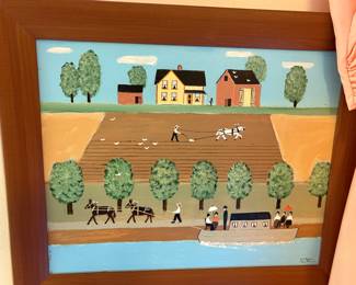 American Primitive Paintings Signed H.E. Bayer!