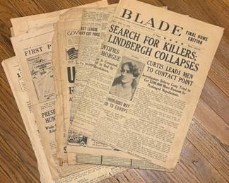 Lot of Antique Historical Newspaper Spreads