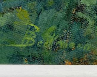 ORIGINAL Renowned Local Artist Pete Beckmann Beautifully Framed & Matted Acrylic Garden Landscape Image 36”x30”!