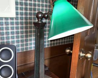 Antique Perkins Cast Bronze Bankers lamp!