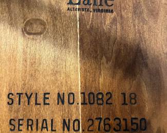 This is the label for the end table. By the serial number, you can tell it was made 13 May 1967. If you know the Style Number code, that'll tell you more about the piece.