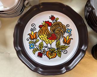 This is the Mikasa Peasantries, Early Morn plate we mentioned in the description. You'll find a complete set here in the sale.