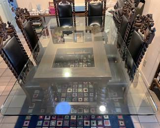 And a top-down look at the table shows the double-square design (although the second square is tricky to see).