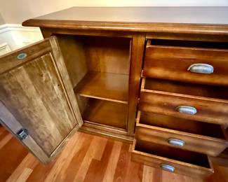 Arhaus Tuscan Buffet with 4 Center Drawer and 2 Cabinets