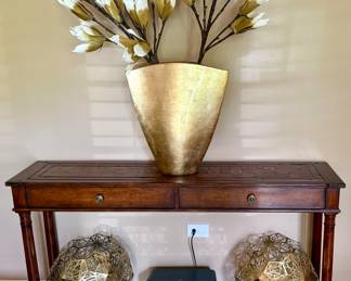 Arhaus Middleton tSofa/Console Table with 2 Drawers with Decor from Z Galleria