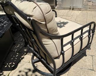 Cast Aluminum Fire Table with Set of 4 Chairs
