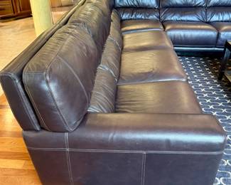 Family Room Featuring: Chateaux D'Ax Leather Sectional, Loveseat and Chair/Ottoman from Macy's Furniture in Oak Brook