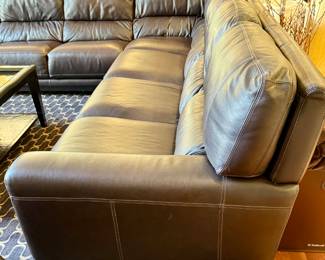 Family Room Featuring: Chateaux D'Ax Leather Sectional, Loveseat and Chair/Ottoman from Macy's Furniture in Oak Brook