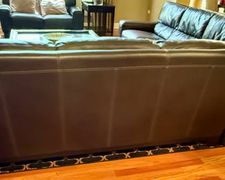 Family Room Featuring: Chateaux D'Ax Leather Sectional, Loveseat and Chair/Ottoman from Macy's Furniture in Oak Brook