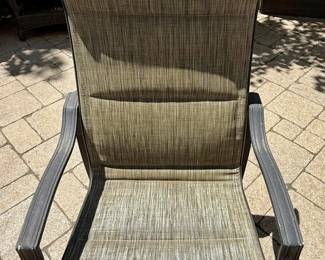Set of 4 High-Back Sling Swivel Rocker Chairs by Hampton Bay.